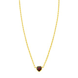 14K Garnet Heart Necklace