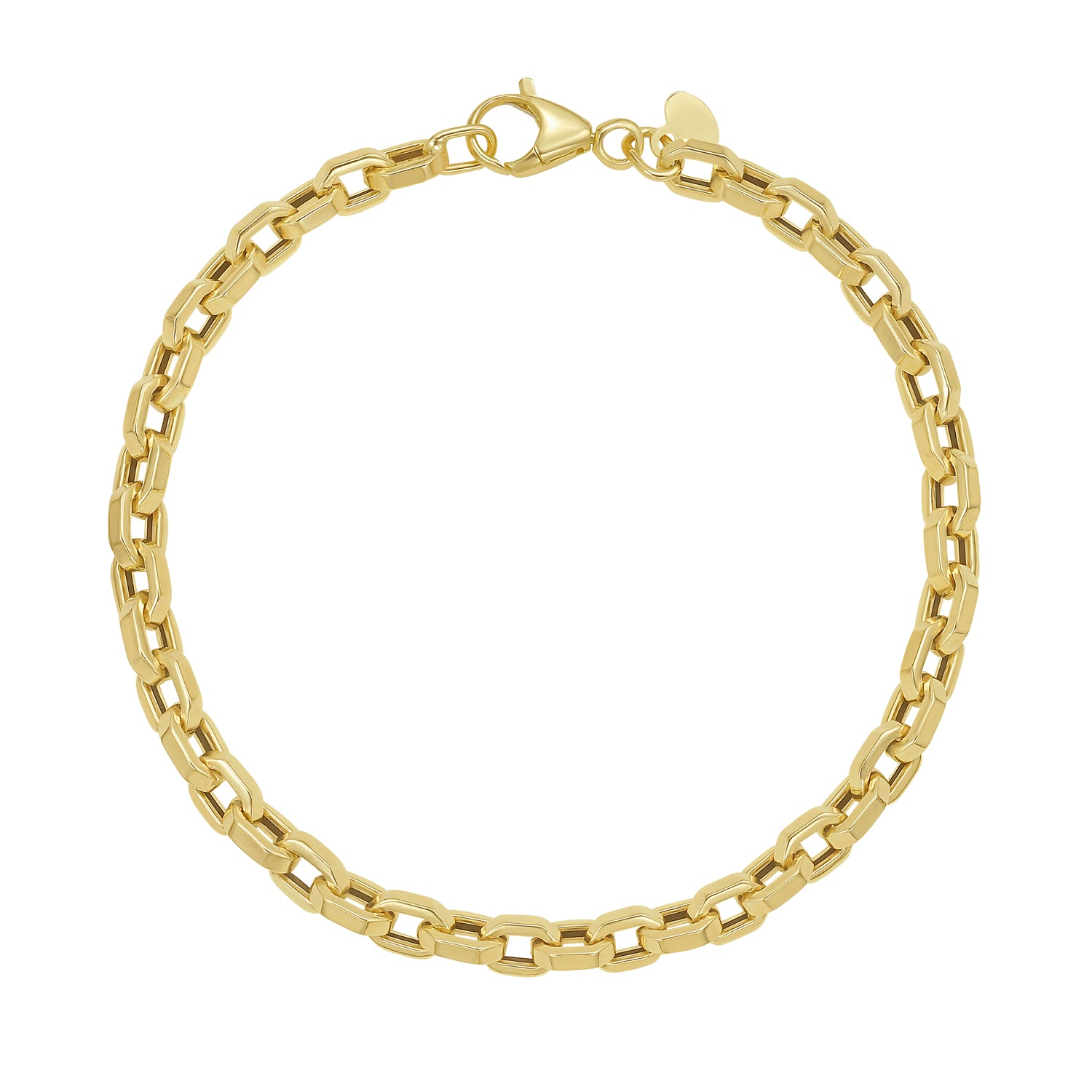 14K Mens Oval Link Bracelet