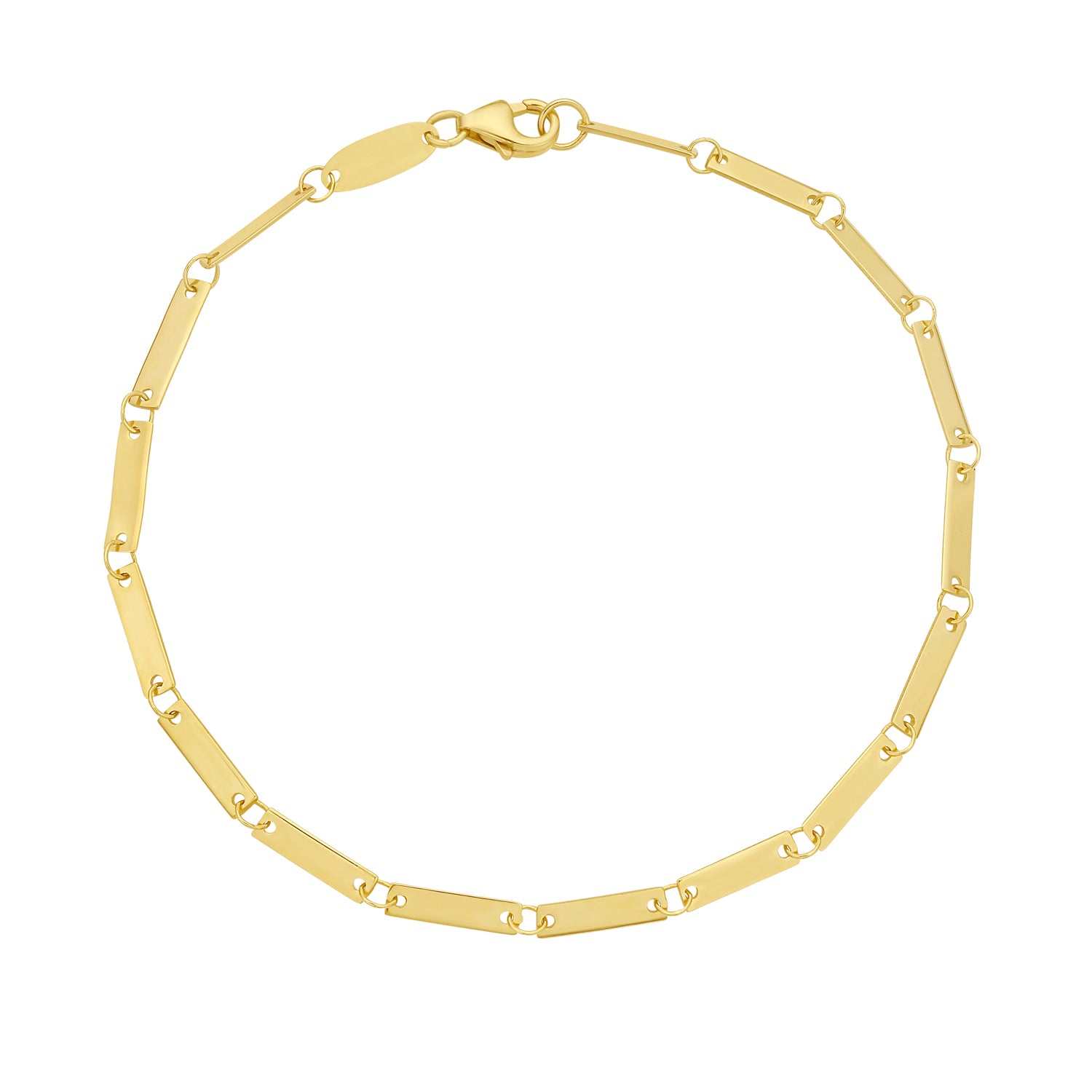 14K Mirror Bar Link Bracelet