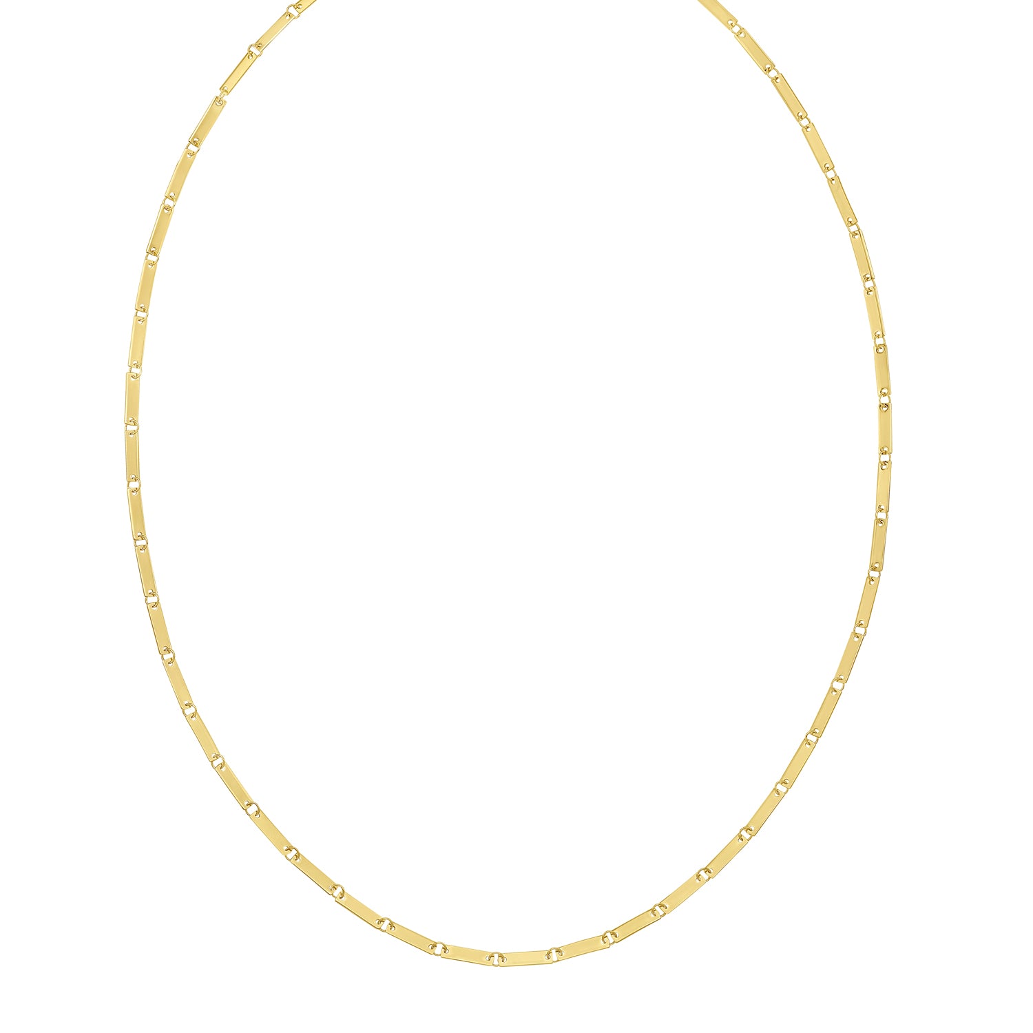 14K Mirror Bar Link Necklace
