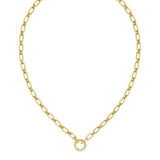 14K Diamond Charm Link Necklace