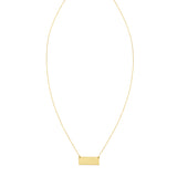 14K Mirror Rectangle Bar Necklace