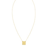 14K Mirror Square Bar Necklace