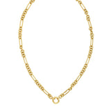 14K Fashion Figaro Charm Link Necklace