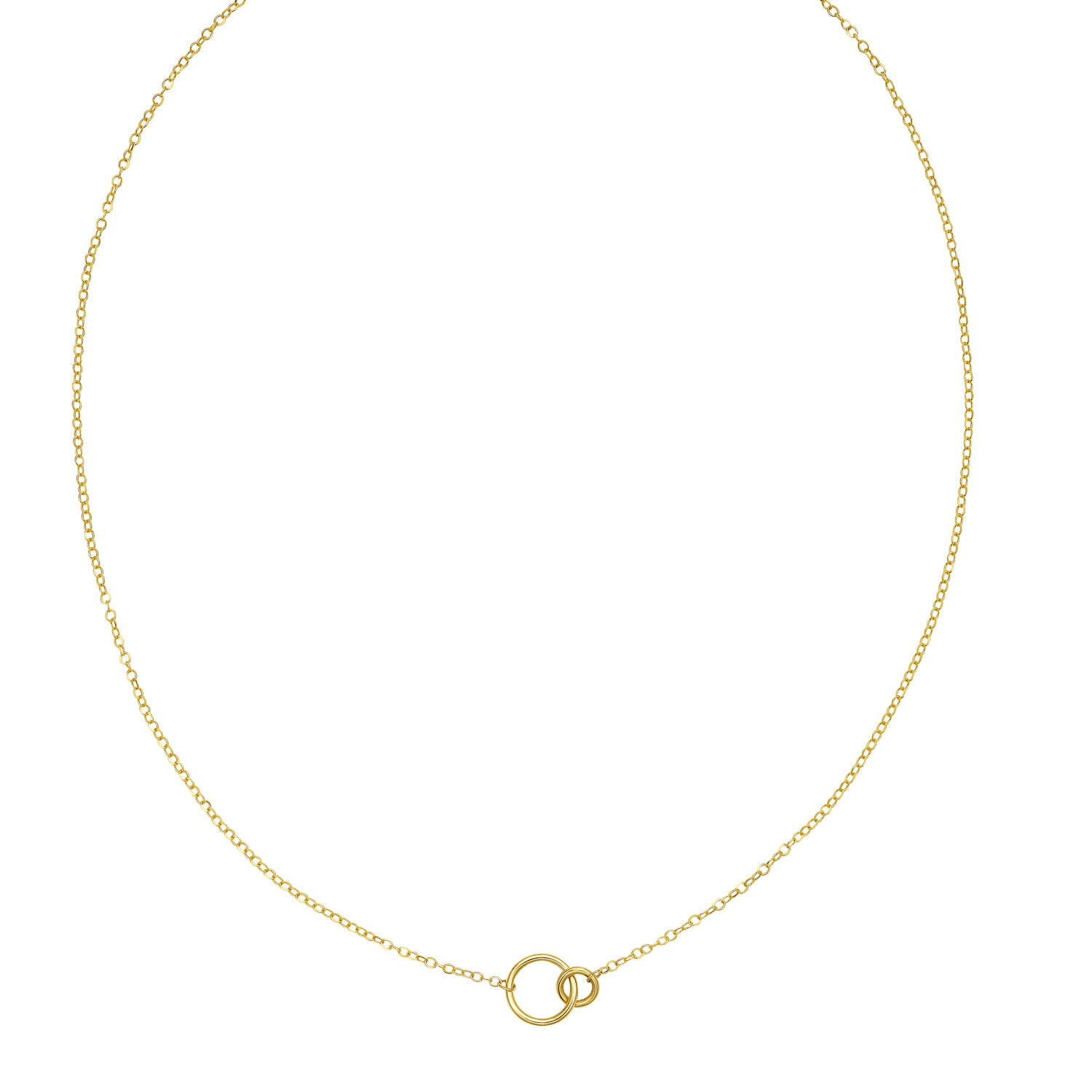 14K Interlocking Circles Necklace