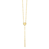 14K Adjustable Heart Lariat Necklace