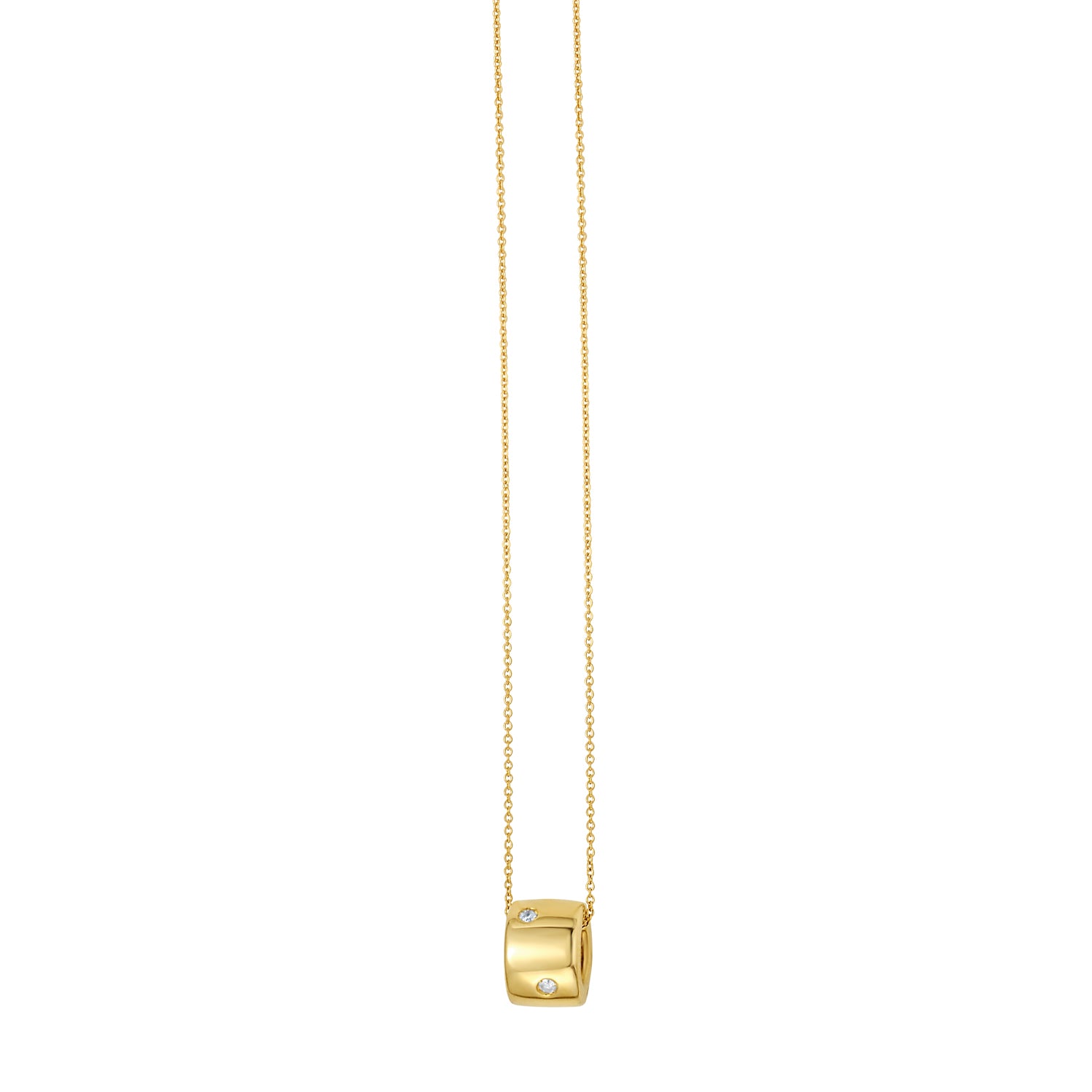 14K Diamond Barrel Necklace