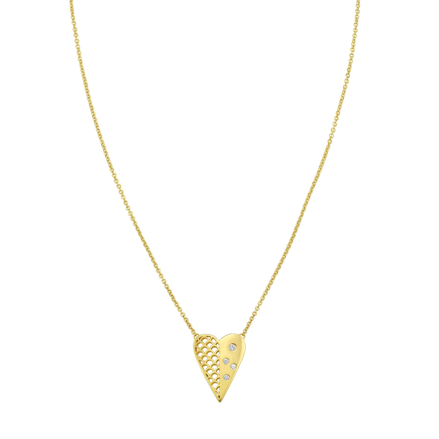 14K Diamond VannÃ¨rie Heart Necklace