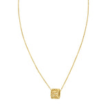 14K Diamond VannÃ¨rie Barrel Necklace