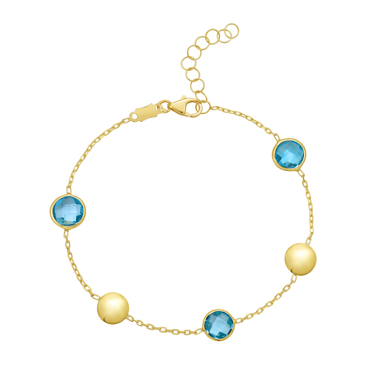14K Blue Topaz Pebble Bracelet