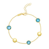 14K Blue Topaz Pebble Bracelet