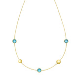 14K Blue Topaz Pebble Necklace