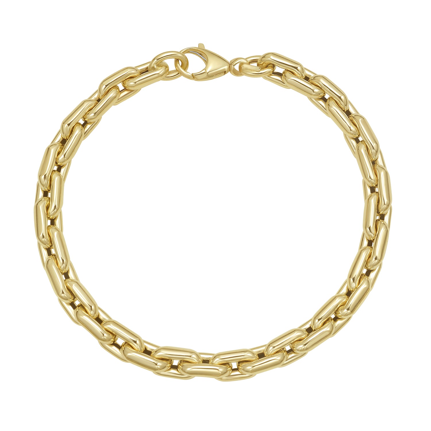 14K Mens Cable Link Bracelet