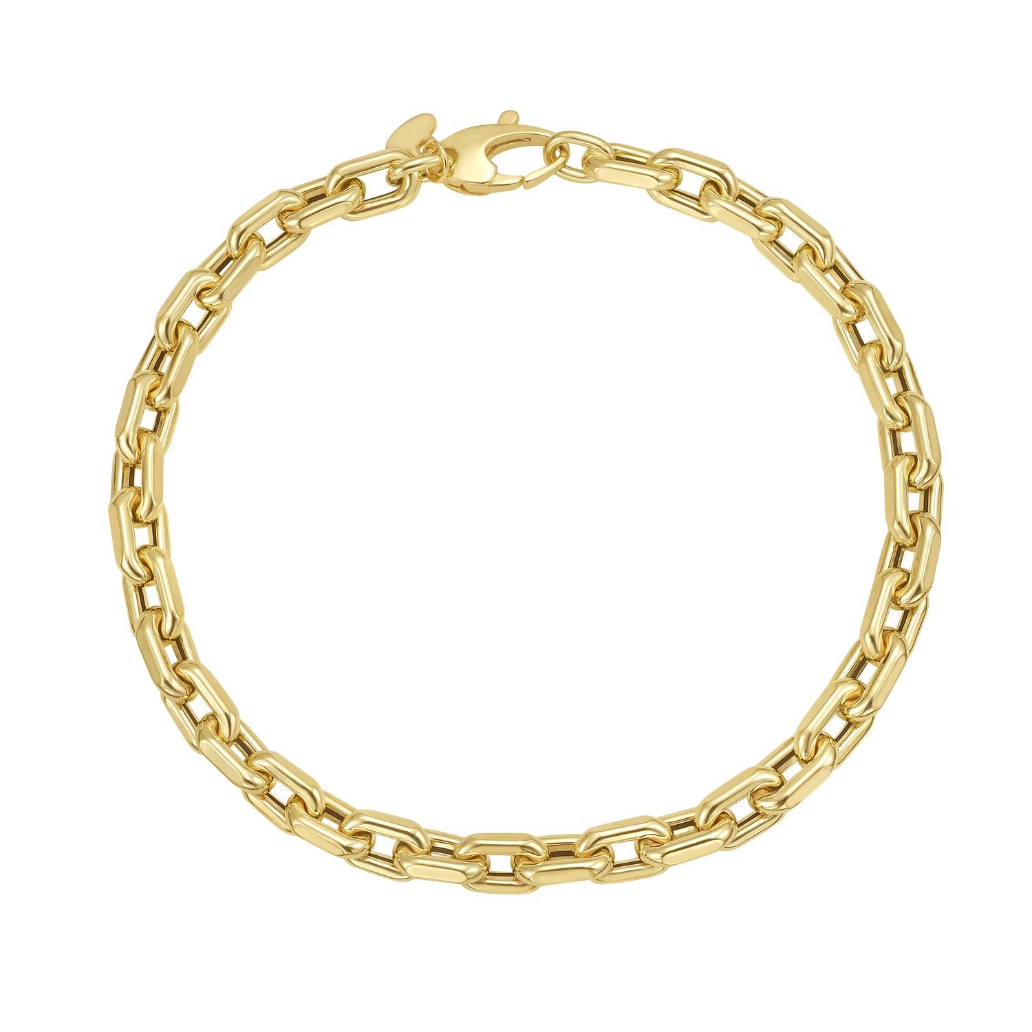 14K Mens Fashion French Cable Link Bracelet