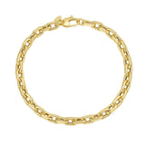 14K Mens Fashion French Cable Link Bracelet
