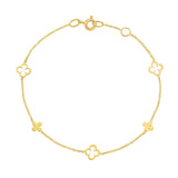 14K Alternating Clover Bracelet