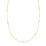 14K Alternating Clover Necklace