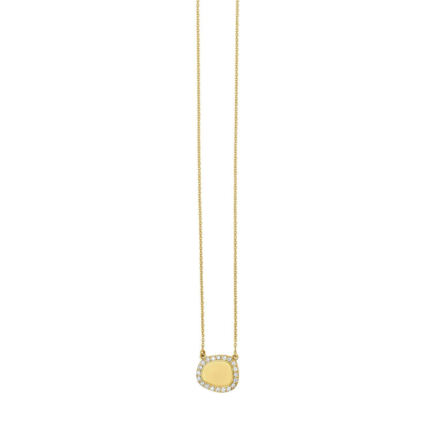 14K Diamond Freeform Cushion Necklace