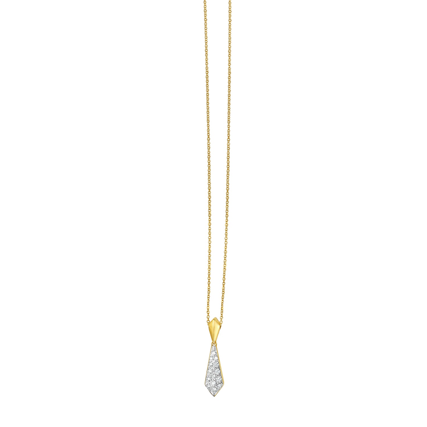 14K Diamond Necktie Necklace