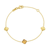 14K Citrine Clover Gem Bracelet