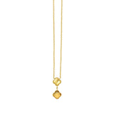 14K Citrine Clover Gem Necklace
