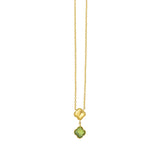 14K Peridot Clover Gem Necklace