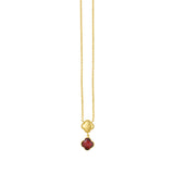 14K Garnet Clover Gem Necklace