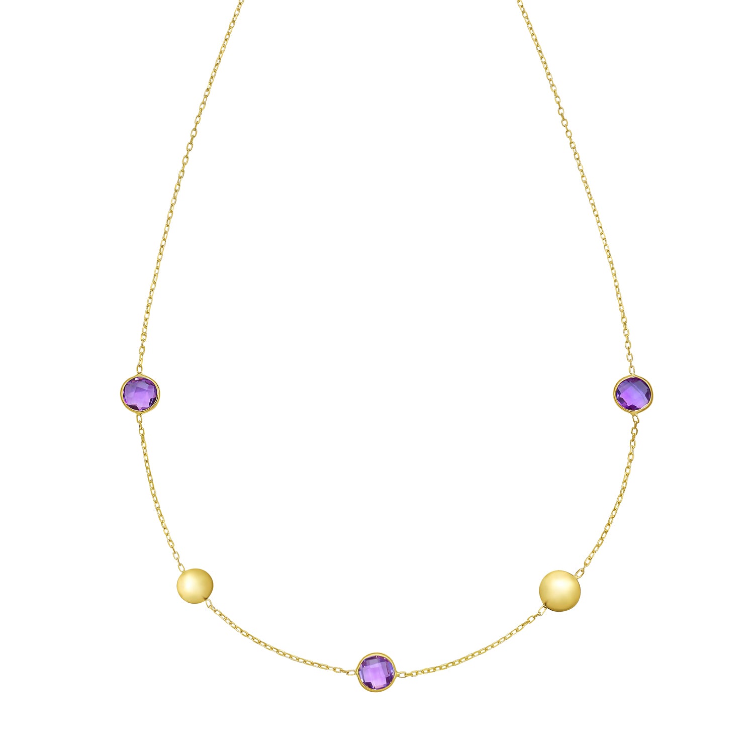 14K Amethyst Pebble Necklace