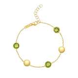 14K Peridot Pebble Bracelet