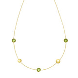 14K Peridot Pebble Necklace