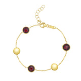 14K Garnet Pebble Bracelet