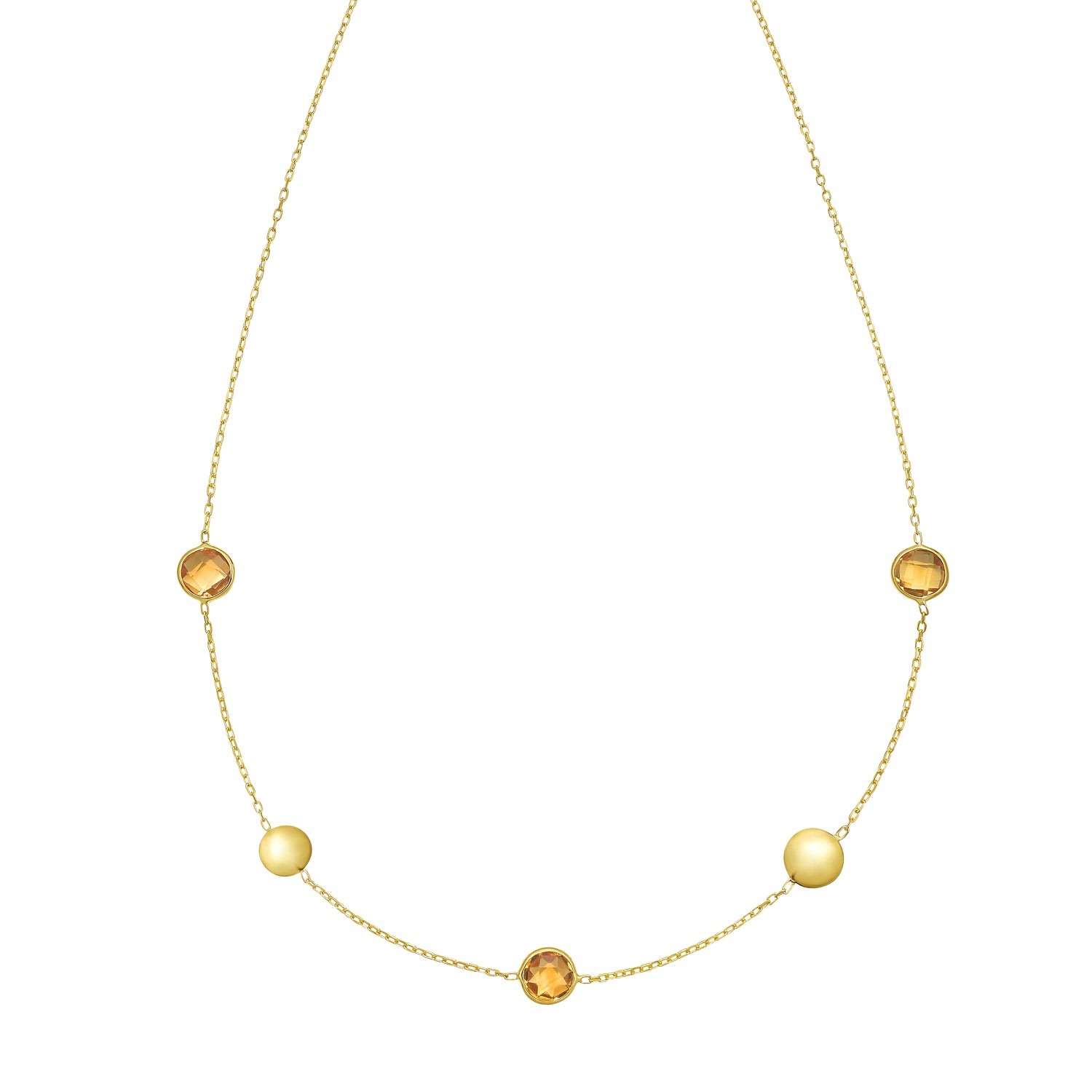 14K Citrine Pebble Necklace