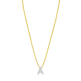 14K Mini Diamond A Initial