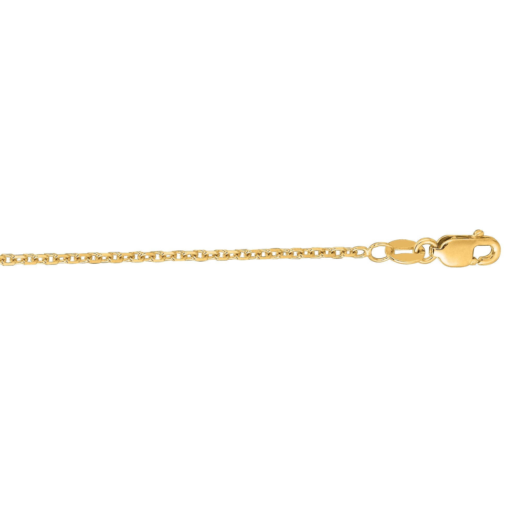 14K Gold 1.5mm Diamond Cut Cable Chain