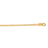14K Gold 2.3mm Diamond Cut Cable Chain