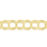 14K Gold Small Double Link Lite Charm Bracelet