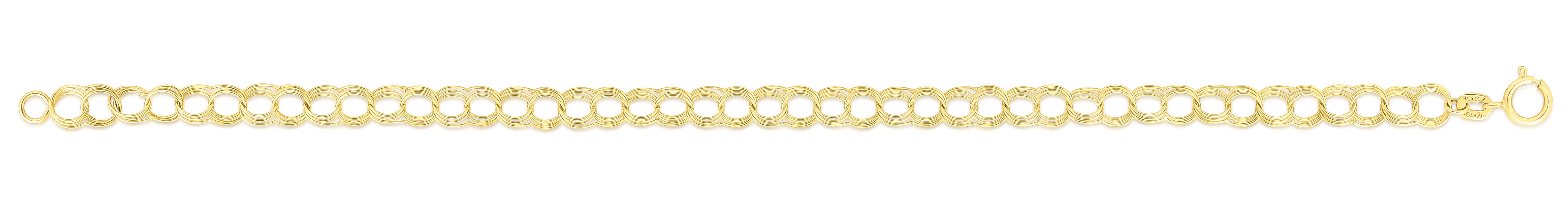 14K Gold Small Double Link Lite Charm Bracelet