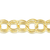 14K Gold Small Double Link Charm Bracelet
