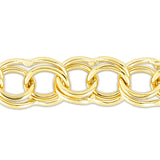14K Gold Medium Double Link Charm Bracelet