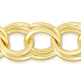 14K Gold 7mm Medium Double Link Charm Bracelet