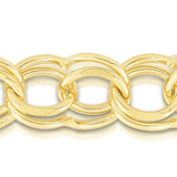 14K Gold 8mm Large Double Link Charm Bracelet