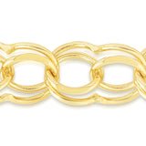 14K Gold 10mm Large Double Link Charm Bracelet