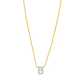 14K Mini Diamond B Initial
