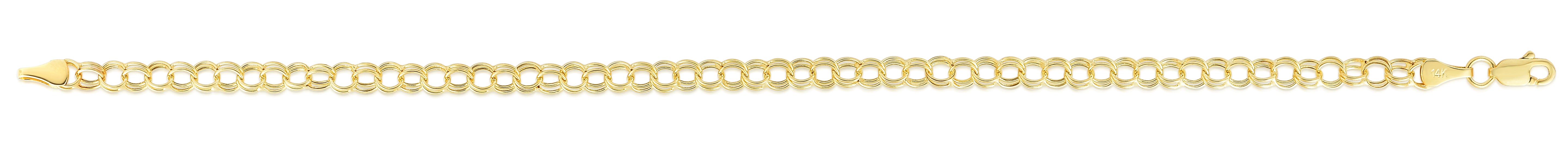 14K Gold Mini Double Link Lite Charm Bracelet