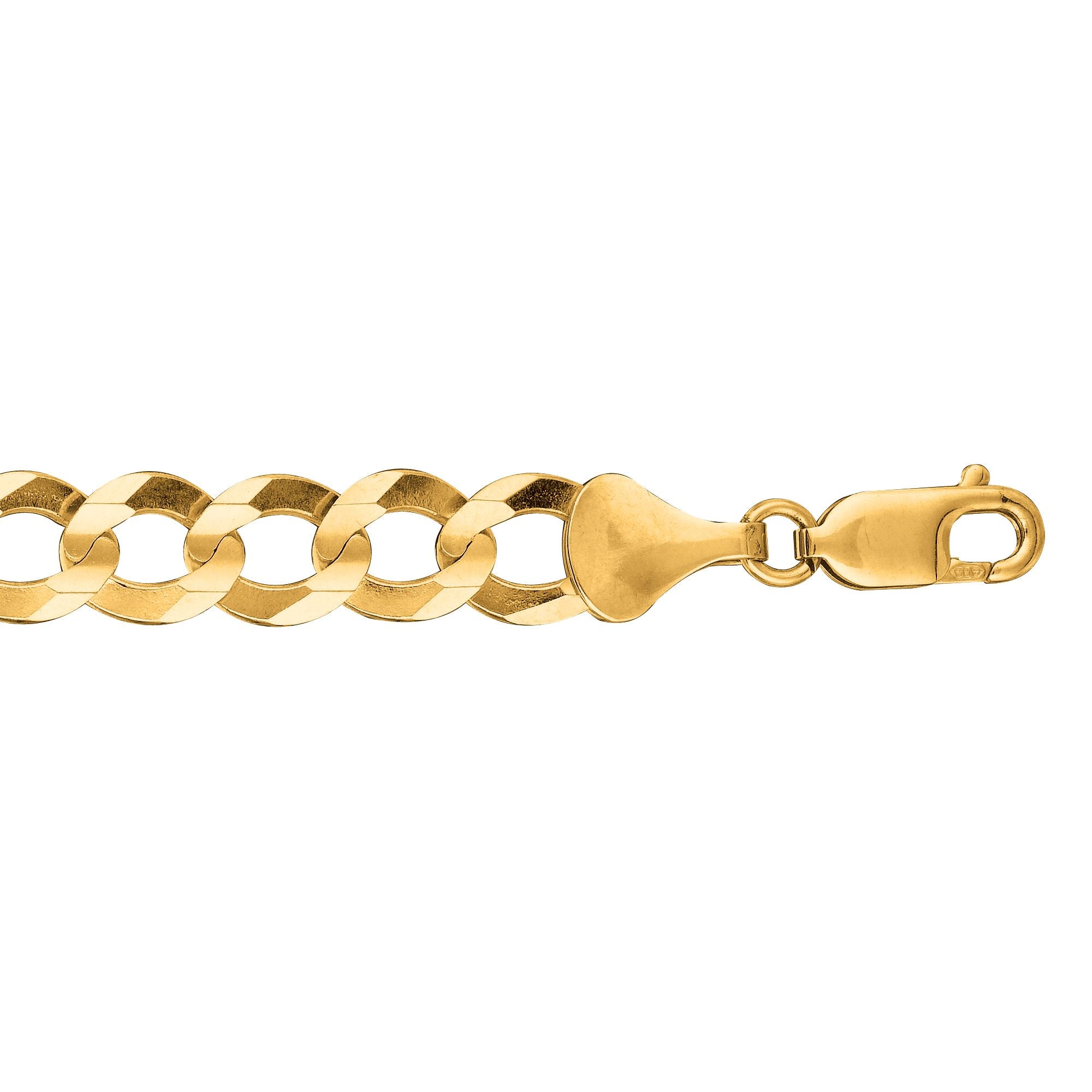 14K Gold 20"" 8.2mm Comfort Curb Chain