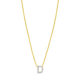 14K Mini Diamond D Initial