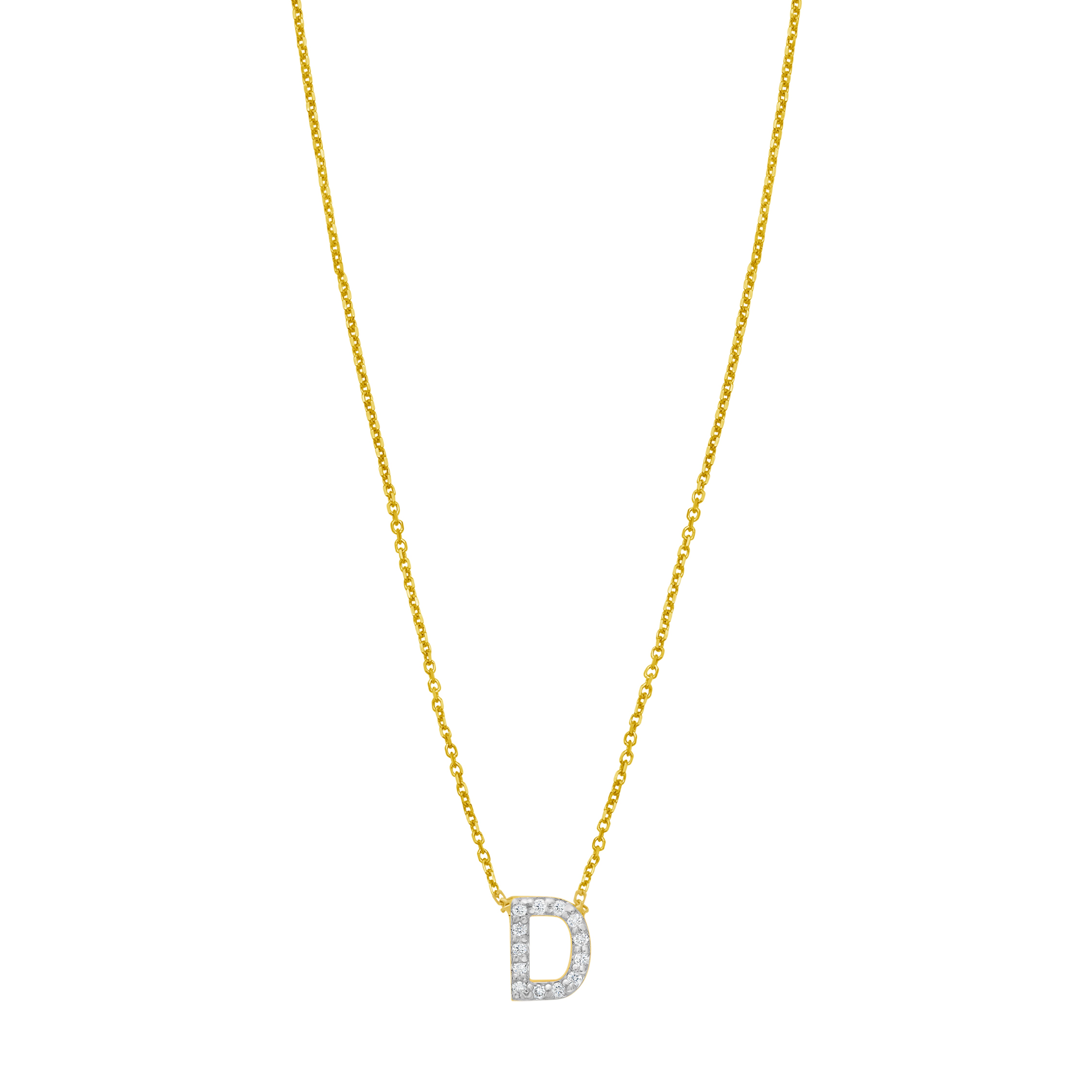 14K Mini Diamond D Initial