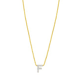 14K Mini Diamond F Initial