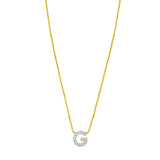 14K Mini Diamond G Initial
