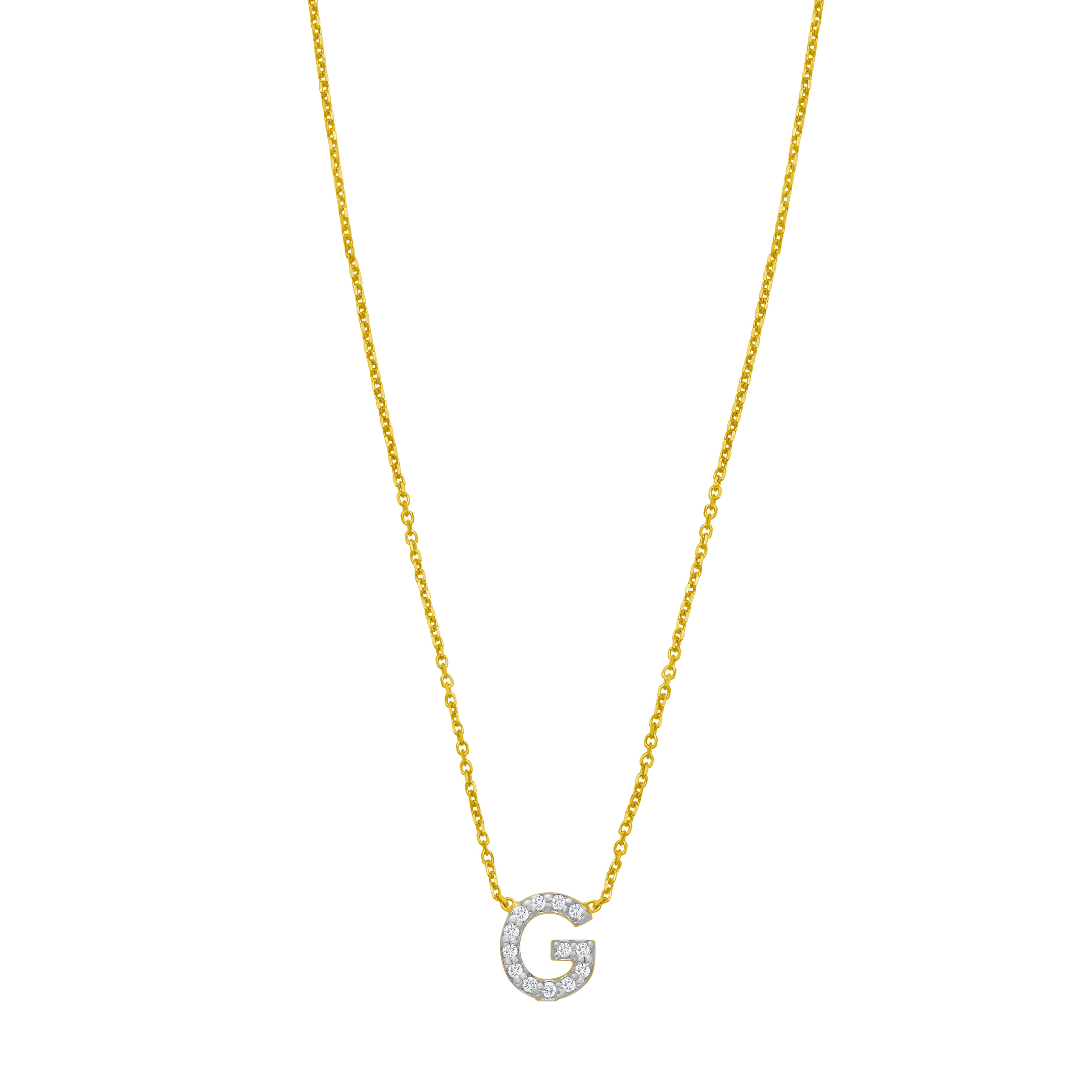 14K Mini Diamond G Initial